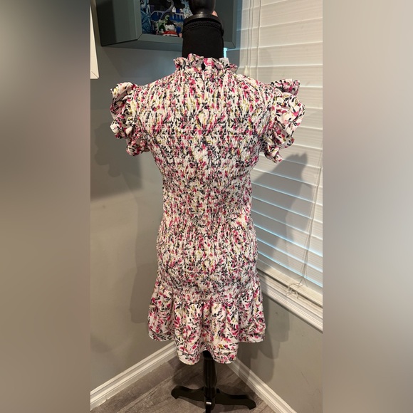 FRENCH‎ CONNECTION Flores Verona Smocked Mini Dress - Picture 4 of 8